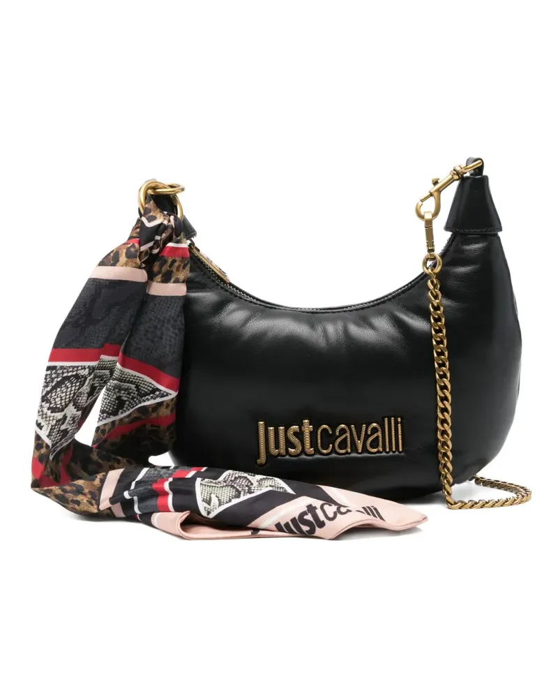 Just Cavalli Schultertasche mit Logo-Schild - Schwarz Schwarz