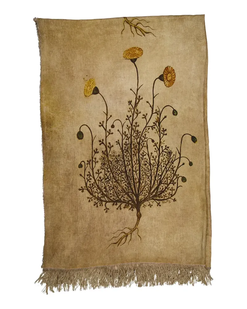 The House of Lyria Gemusterte Sollievo Tischdecke aus Leinen - Nude Nude