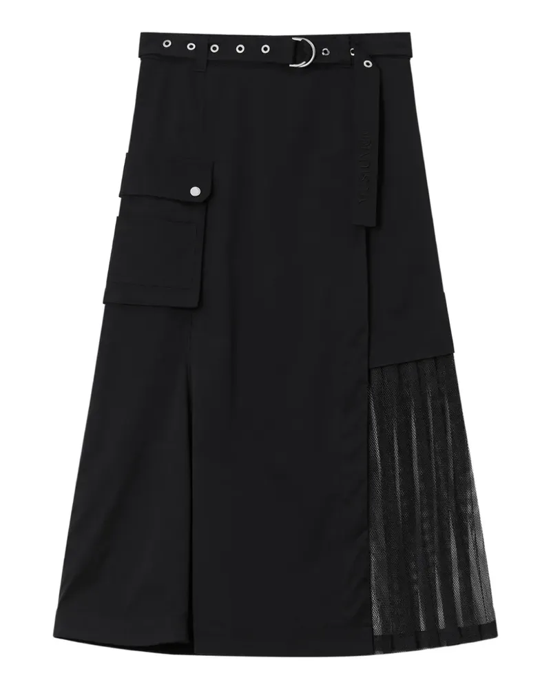 Musium Div. Gürtel-Midirock mit Mesh-Einsatz - Schwarz Schwarz