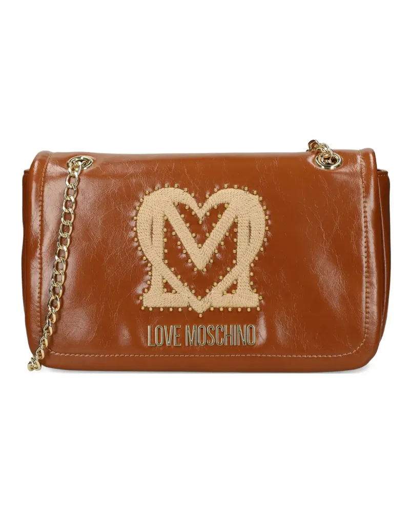 Moschino Schultertasche mit Nieten - Braun Braun