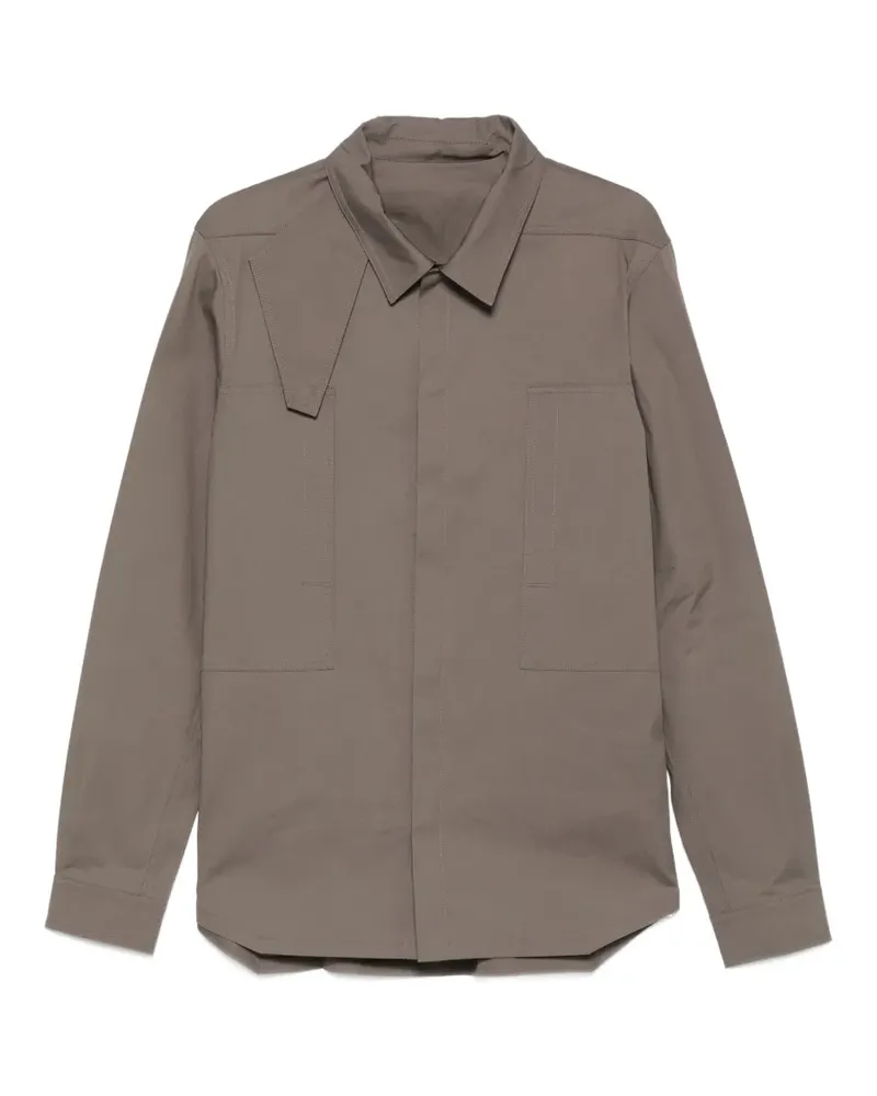 Rick Owens long-sleeve panelled overshirt - Grau Grau