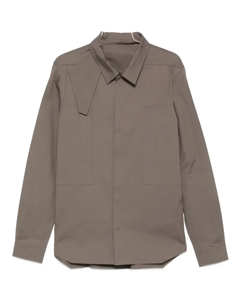 Rick Owens long-sleeve panelled overshirt - Grau Grau