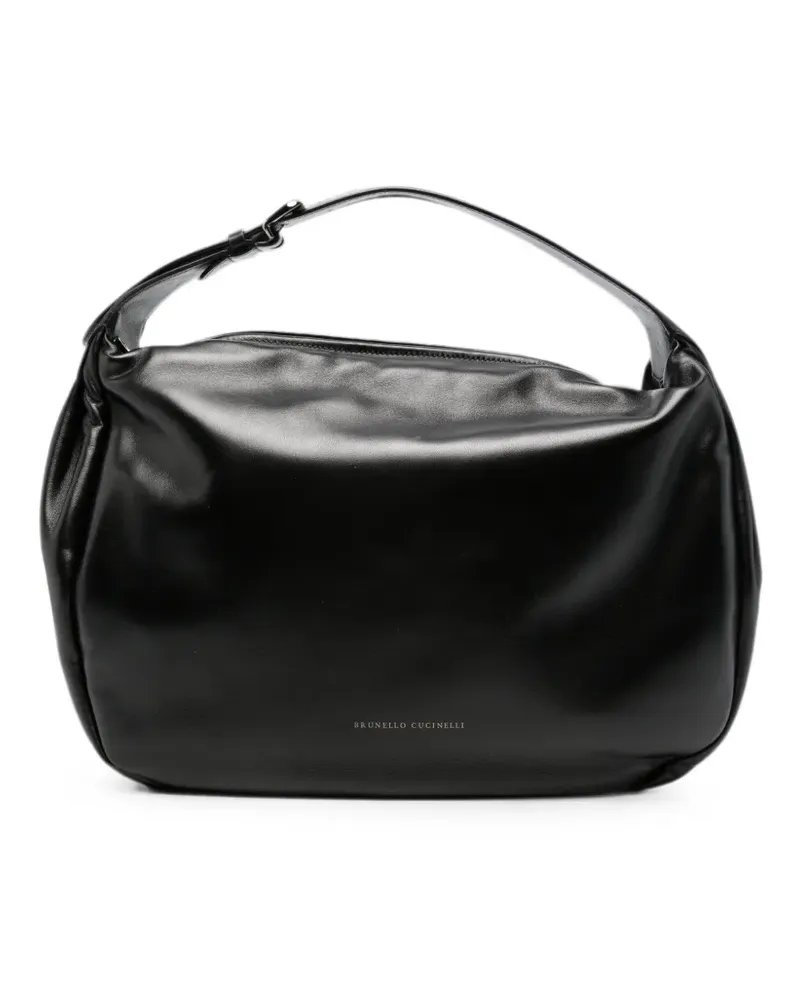 Brunello Cucinelli Shopper mit Logo-Print - Schwarz Schwarz