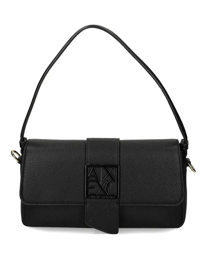 Armani Exchange Schultertasche mit Logo-Schild - Schwarz Schwarz