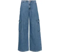 Halbhohe Baggy Cargo-Jeans