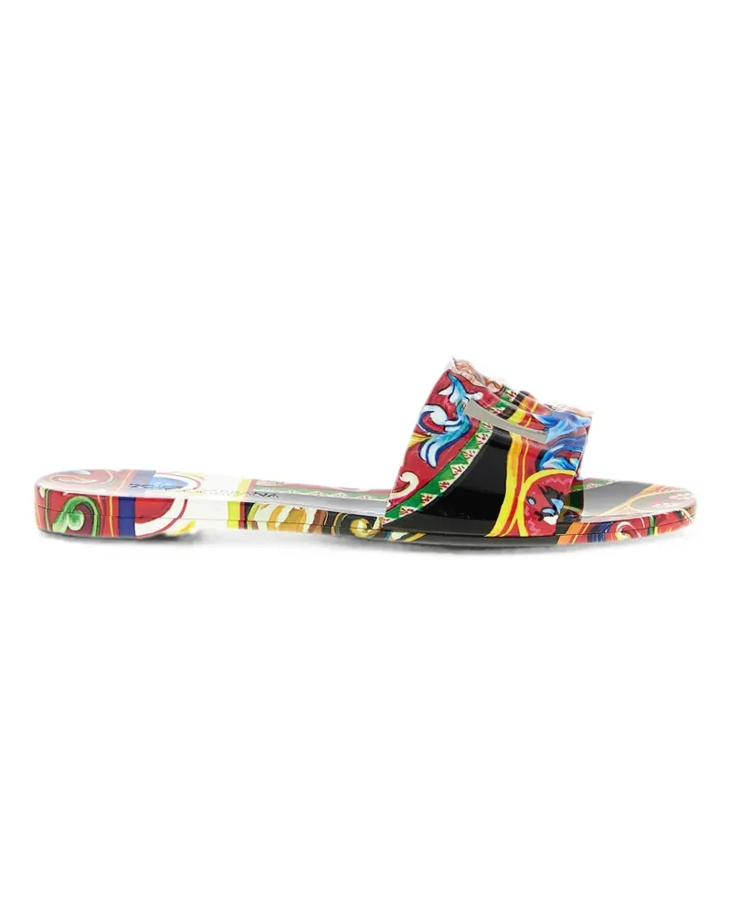 Dolce & Gabbana Carretto-print slides - Rot Rot
