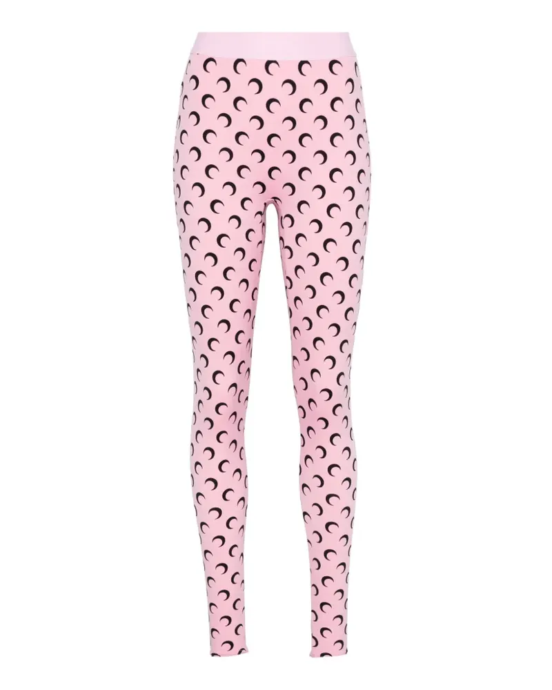 Marine Serre Moon-printed jersey leggings - Rosa Rosa