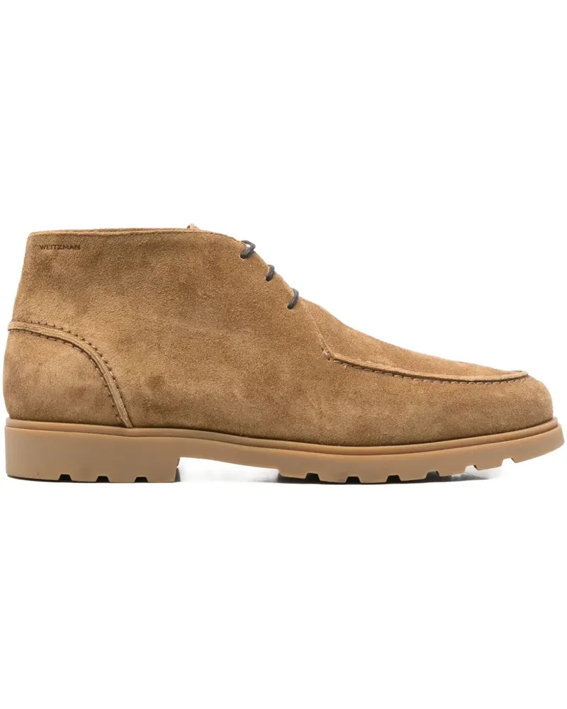 Stuart Weitzman lace-up suede boots - Nude Nude