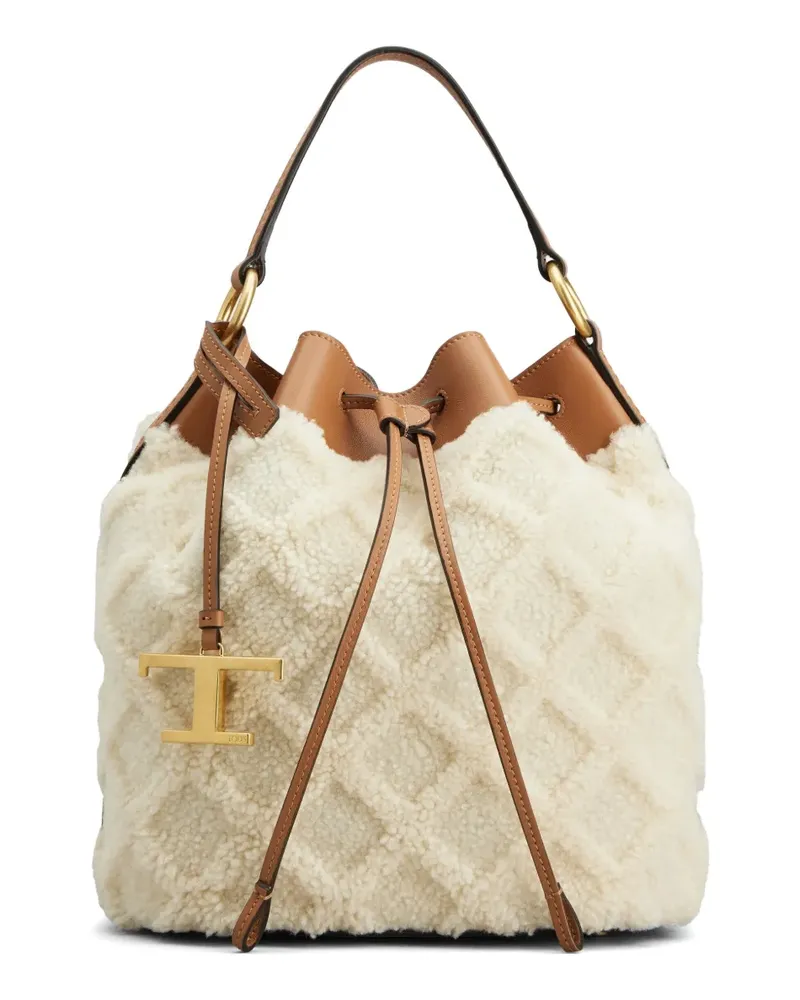 TOD'S Beuteltasche mit Logo-Anhänger - Weiß Weiß