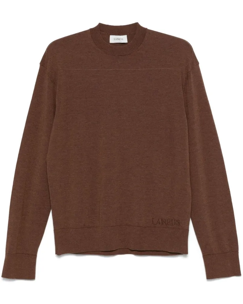 Laneus Pullover mit meliertem Effekt - Braun Braun