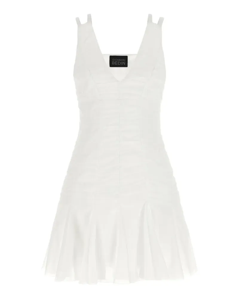 Giovanni Bedin smock-effect pleated mini dress - Weiß Weiß