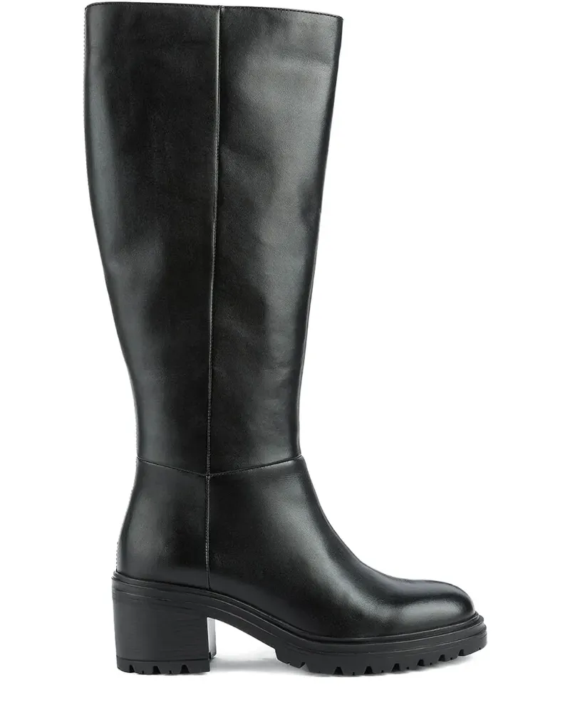 Geox Kniehohe Stiefel mit Blockabsatz - Schwarz Schwarz