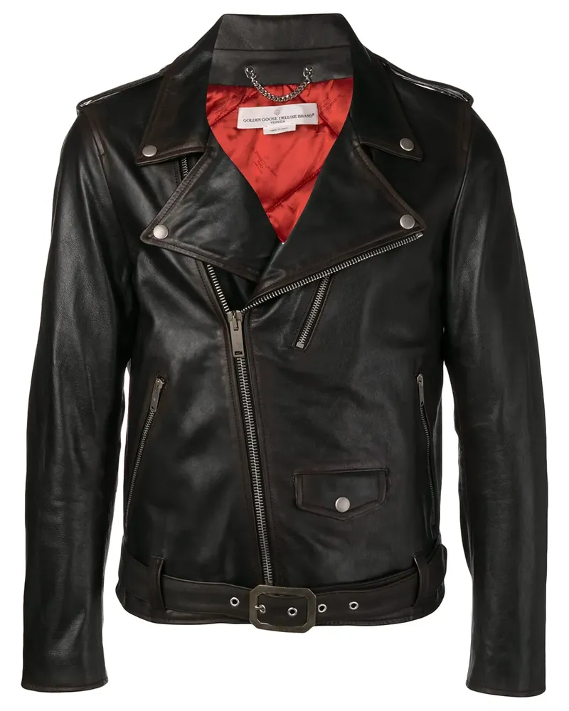 Golden Goose Klassische Bikerjacke - Braun Braun