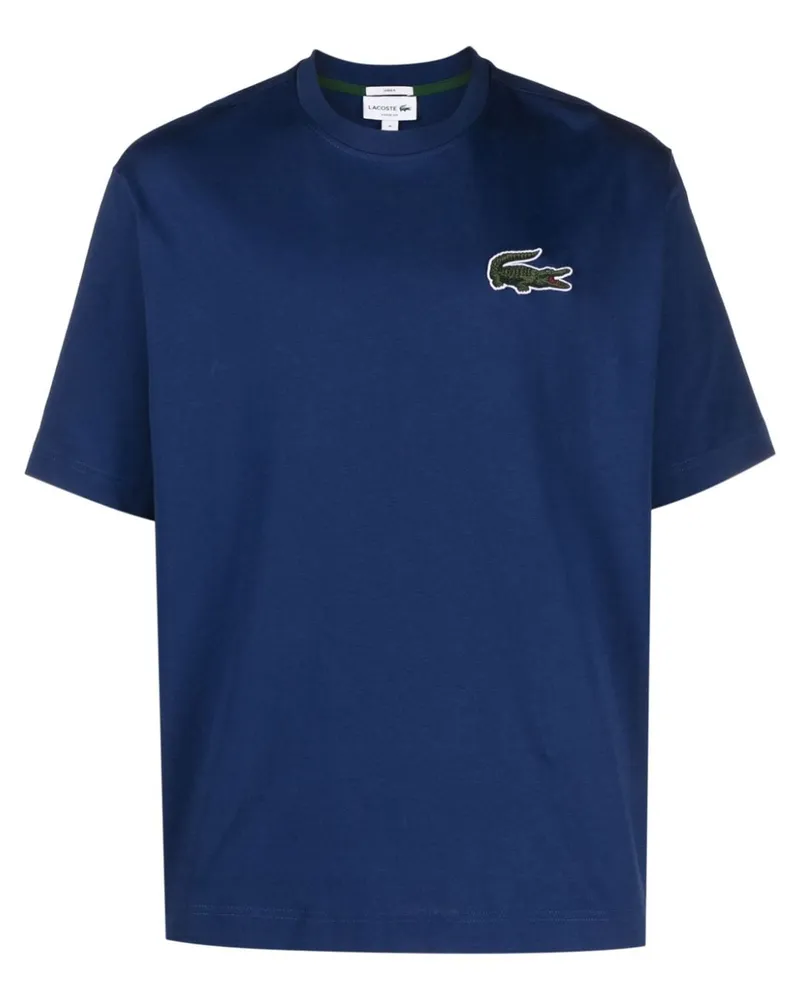 Lacoste T-Shirt mit Logo-Patch - Blau Blau