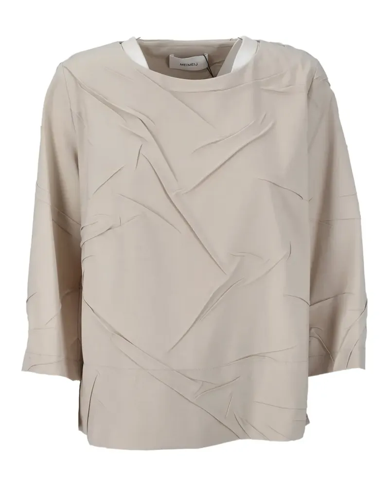 MEIMEIJ crinkled-effect top - Nude Nude