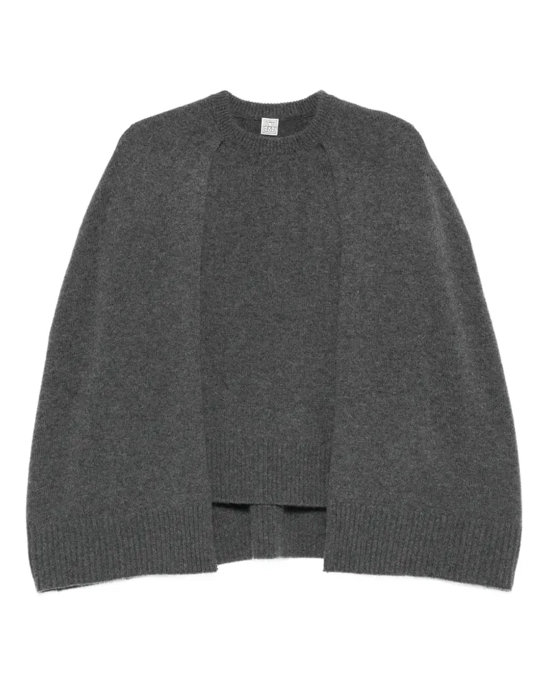 Totême cape-detail round-neck sweater - Grau Grau
