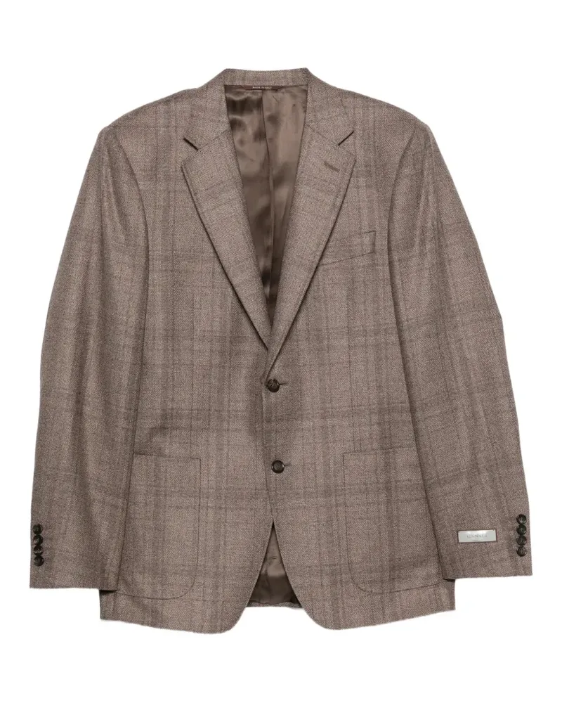 Canali check-pattern notched-lapels blazer - Braun Braun