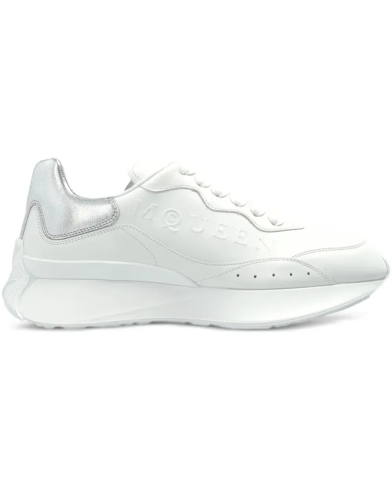 Alexander McQueen Sprint Runner Sneakers mit Metallic-Einsatz - Weiß Weiß