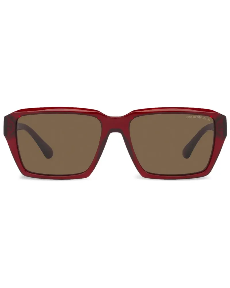 Emporio Armani Sonnenbrille mit eckigem Gestell - Rot Rot