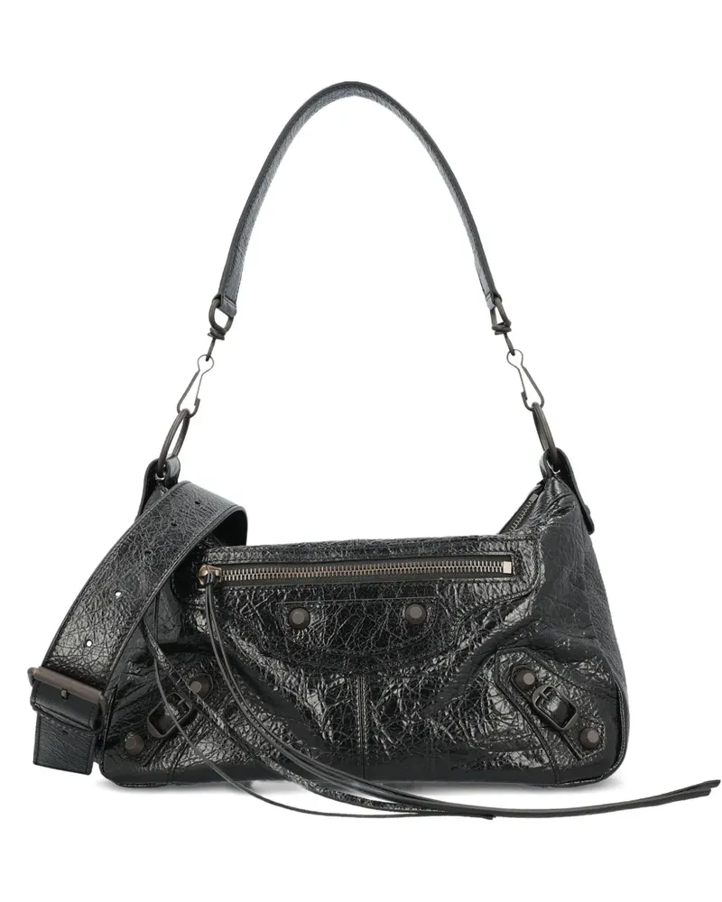 Balenciaga Kleine City Moto Schultertasche - Schwarz Schwarz
