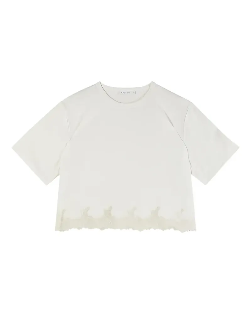 Patrizia Pepe lace cropped T-shirt - Weiß Weiß