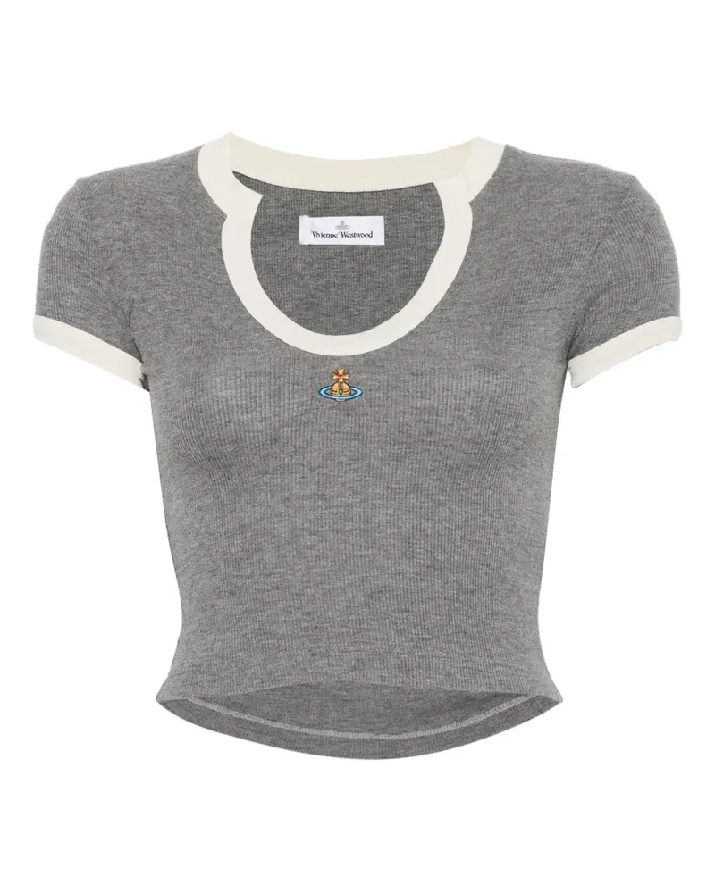 Vivienne Westwood T-Shirt mit Orb-Stickerei - Grau Grau