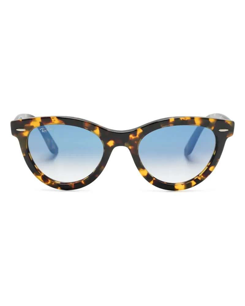 Ray Ban Wayfarer Way Sonnenbrille mit rundem Gestell - Schwarz Schwarz