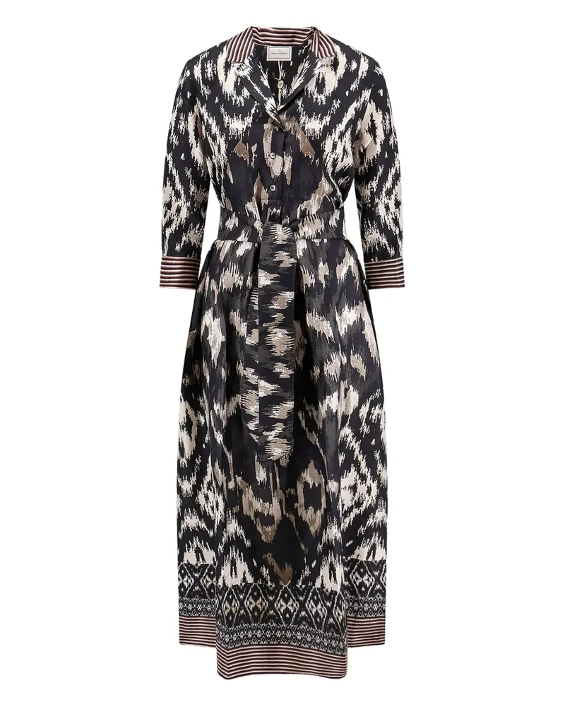 Pierre-Louis Mascia graphic-print midi dress - Schwarz Schwarz