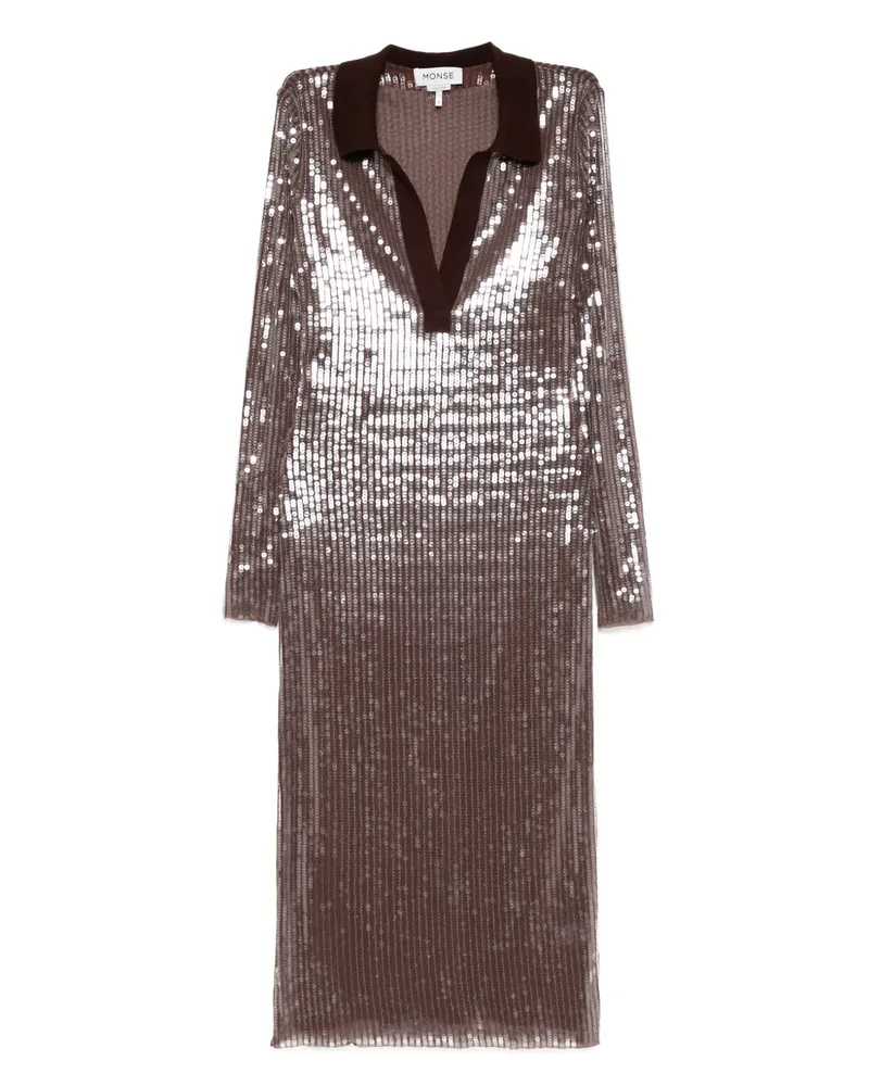 Monse Midikleid aus Mesh - Braun Braun