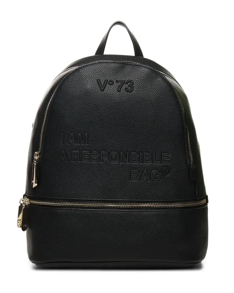 V°73 Rucksack mit Logo-Prägung - Schwarz Schwarz