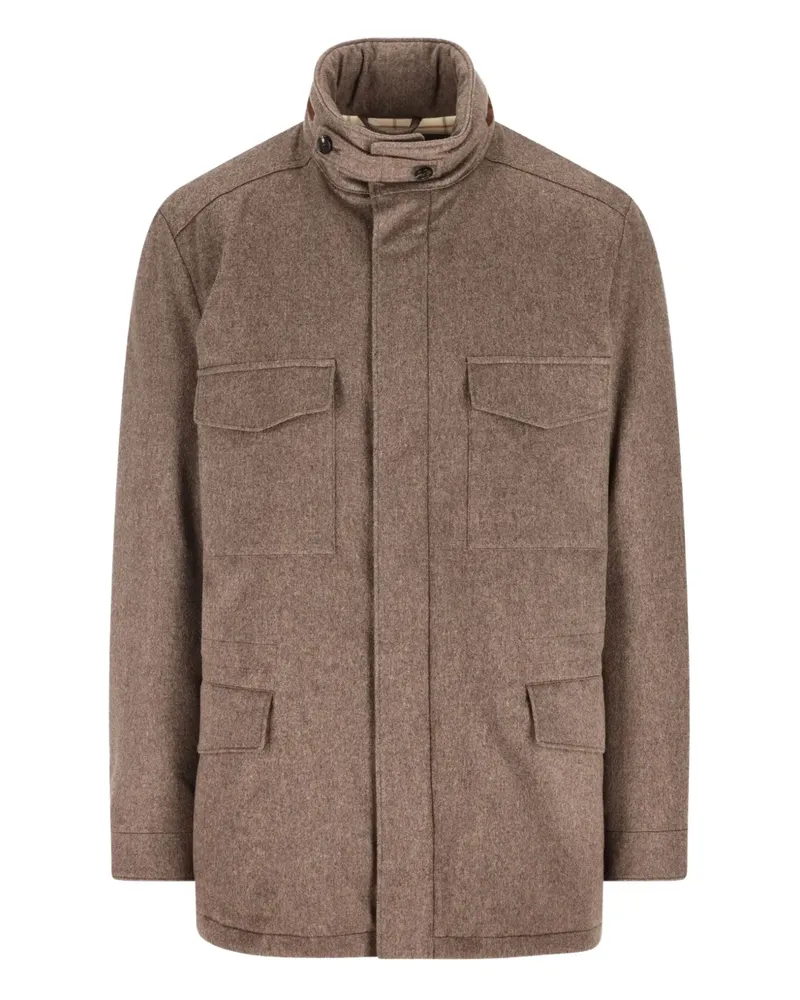 Loro Piana Kaschmirjacke mit Klappentasche - Braun Braun