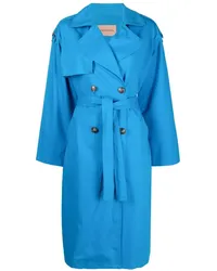 Yves Salomon Trenchcoat mit Bindegürtel Blau