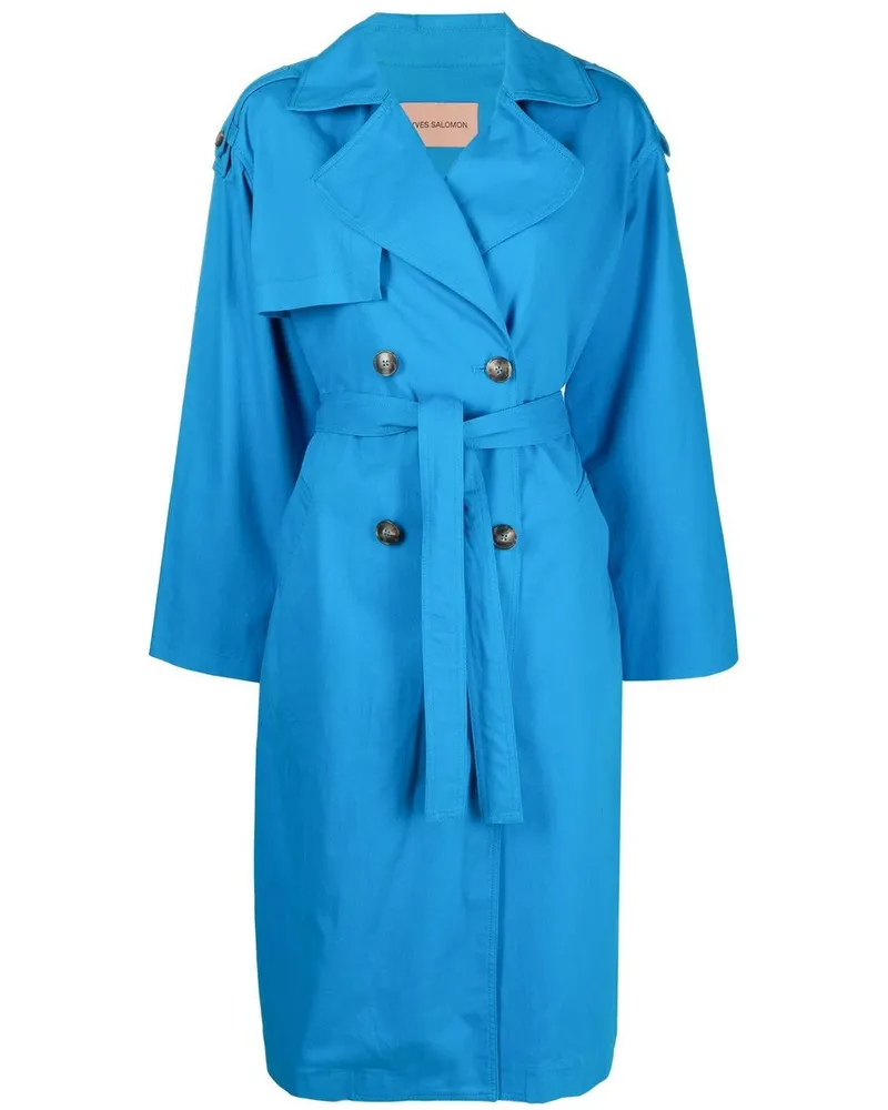 Yves Salomon Trenchcoat mit Bindegürtel - Blau Blau