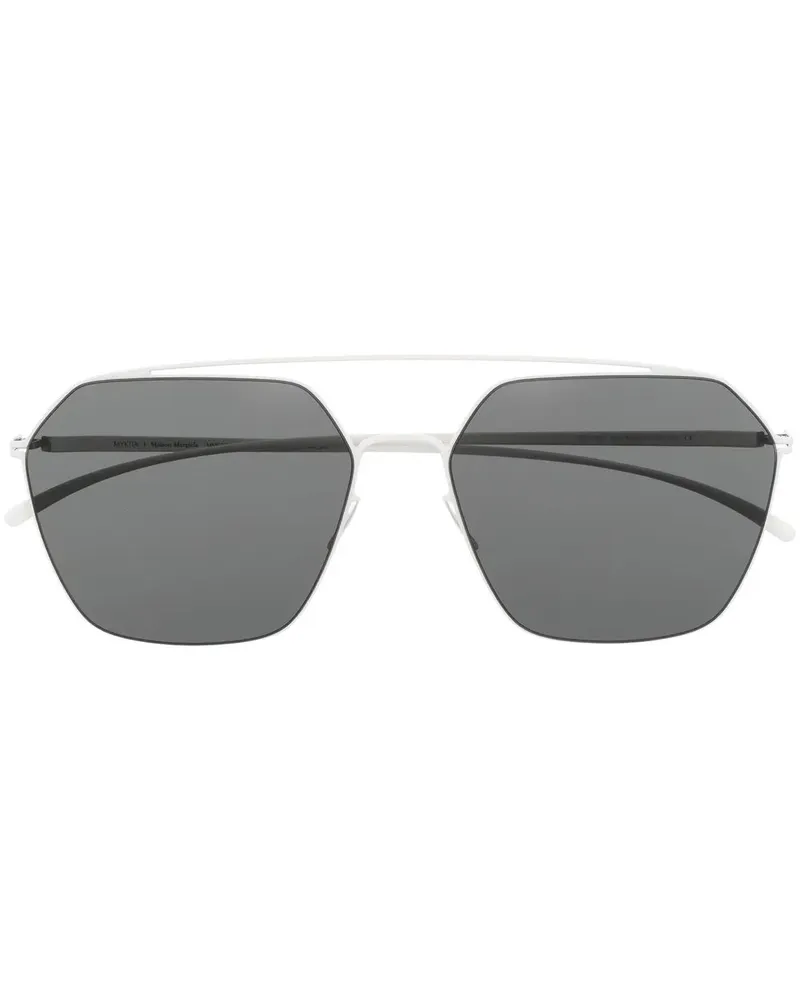 Mykita Sonnenbrille mit geometrischem Gestell - Weiß Weiß