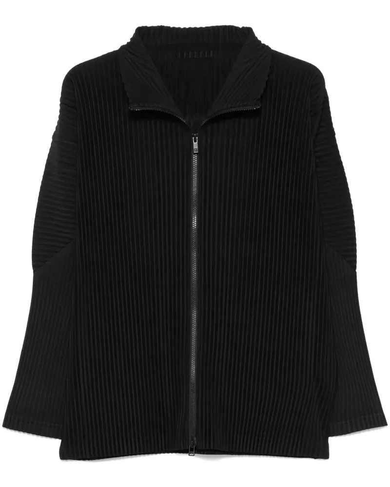 Issey Miyake Plissierte Jacke - Schwarz Schwarz