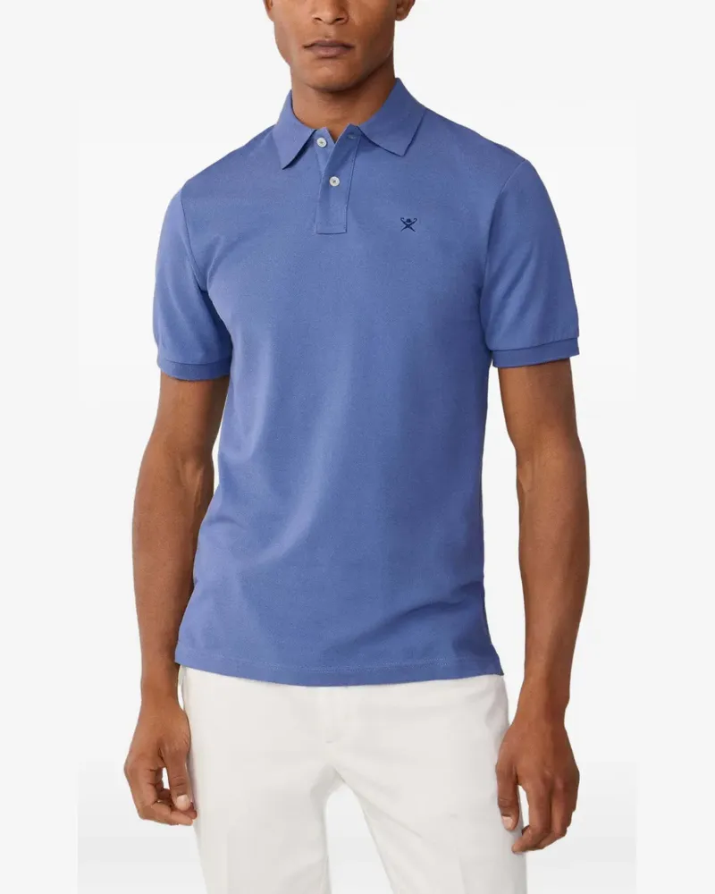 Hackett Schmales Poloshirt mit Logo-Stickerei - Blau Blau