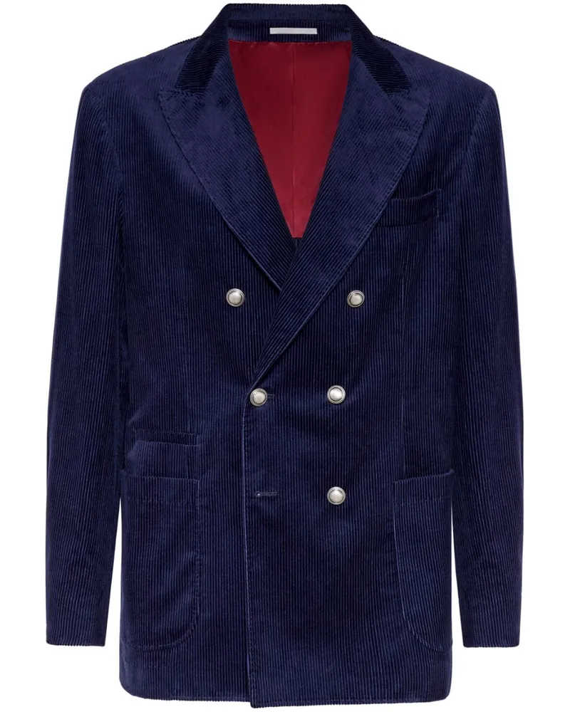 Brunello Cucinelli Sakko aus Cord - Blau Blau