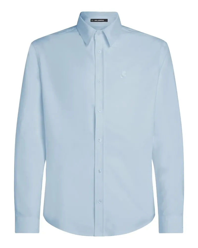 Karl Lagerfeld Oxford-Hemd mit Stickerei - Blau Blau