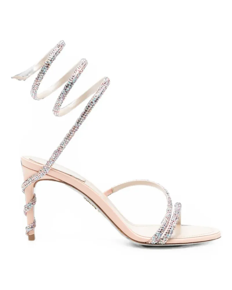 René Caovilla Cleo crystal-embellished sandals - Nude Nude