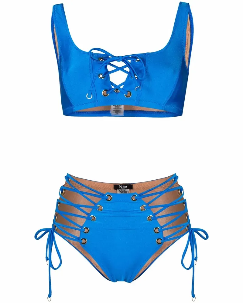 Noire Swimwear Bikini mit Schnürung - Blau Blau