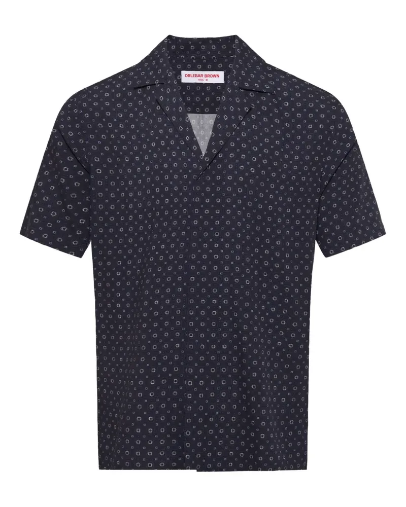 Orlebar Brown Kurzärmeliges Maitan Solstice Hemd - Blau Blau