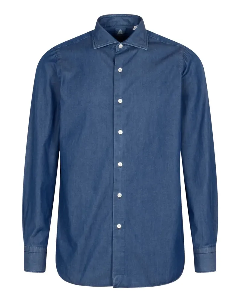 Finamore 1925 spread-collar shirt - Blau Blau