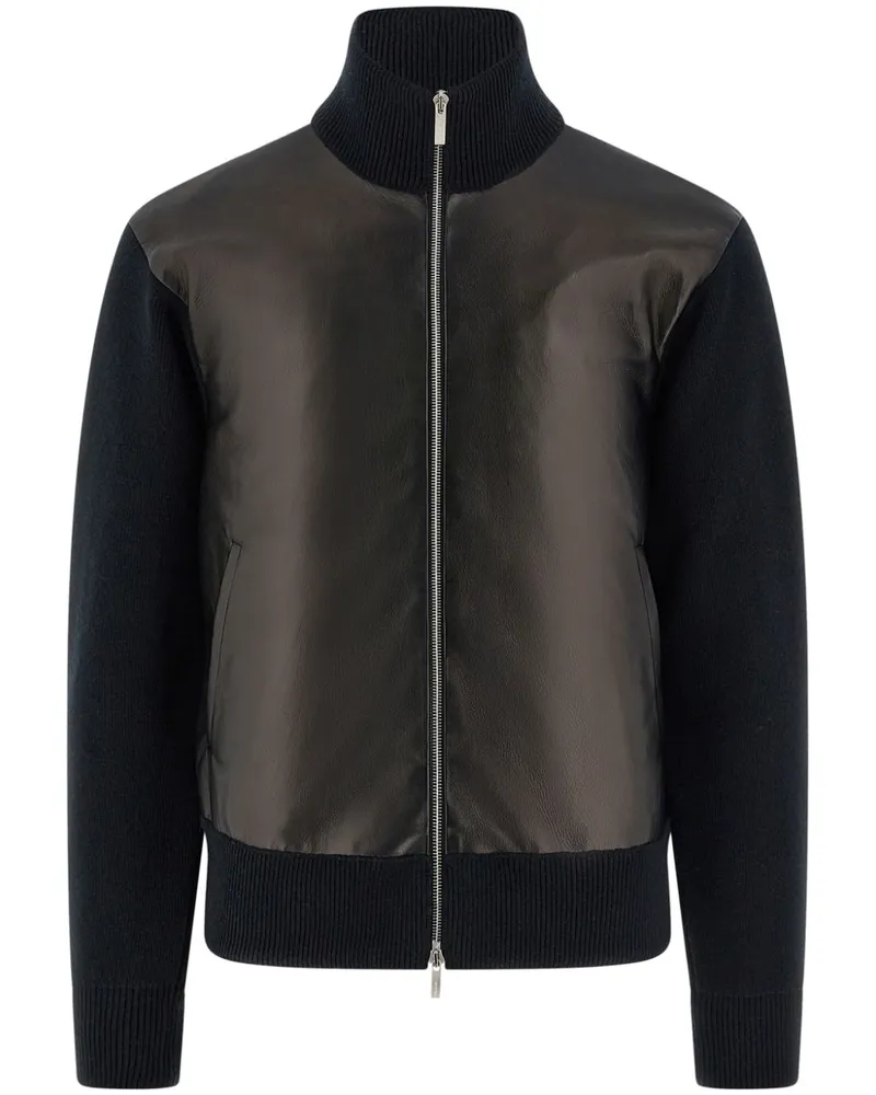 Ferragamo Jacke mit Ledereinsätzen - Schwarz Schwarz