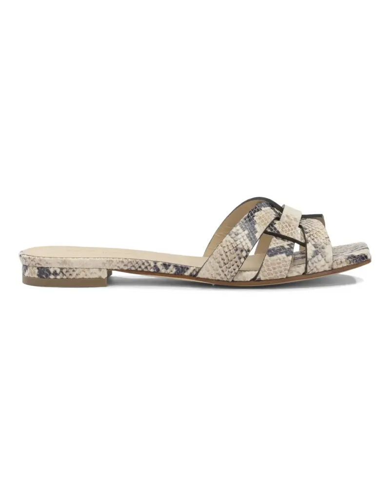 Sergio Levantesi Norma6 snake-effect caged sandals - Nude Nude