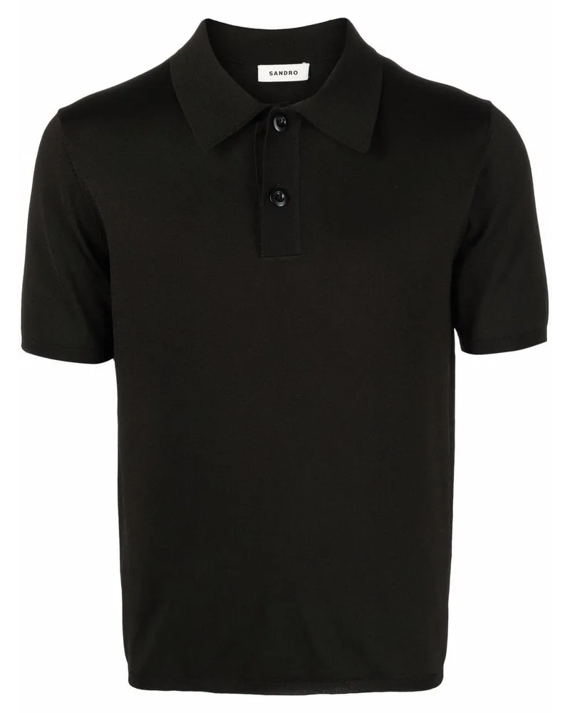 Sandro Klassisches Poloshirt - Schwarz Schwarz
