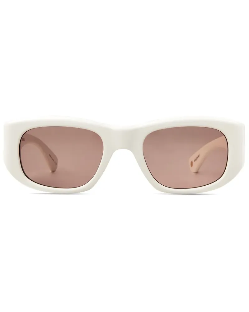 Garrett Leight Sonnenbrille mit geometrischem Gestell - Weiß Weiß