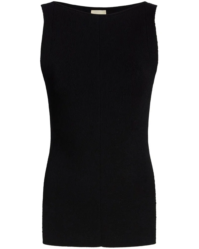 KHAITE Geripptes Tanktop Schwarz