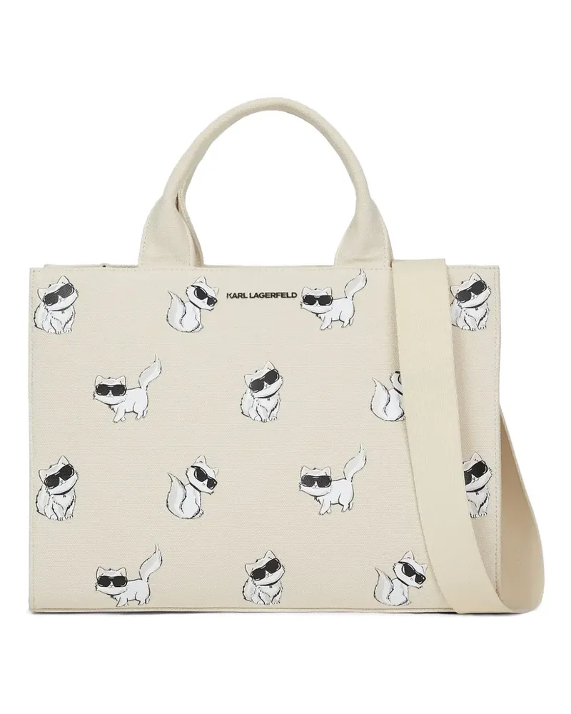 Karl Lagerfeld medium Ikon Choupette tote bag - Nude Nude