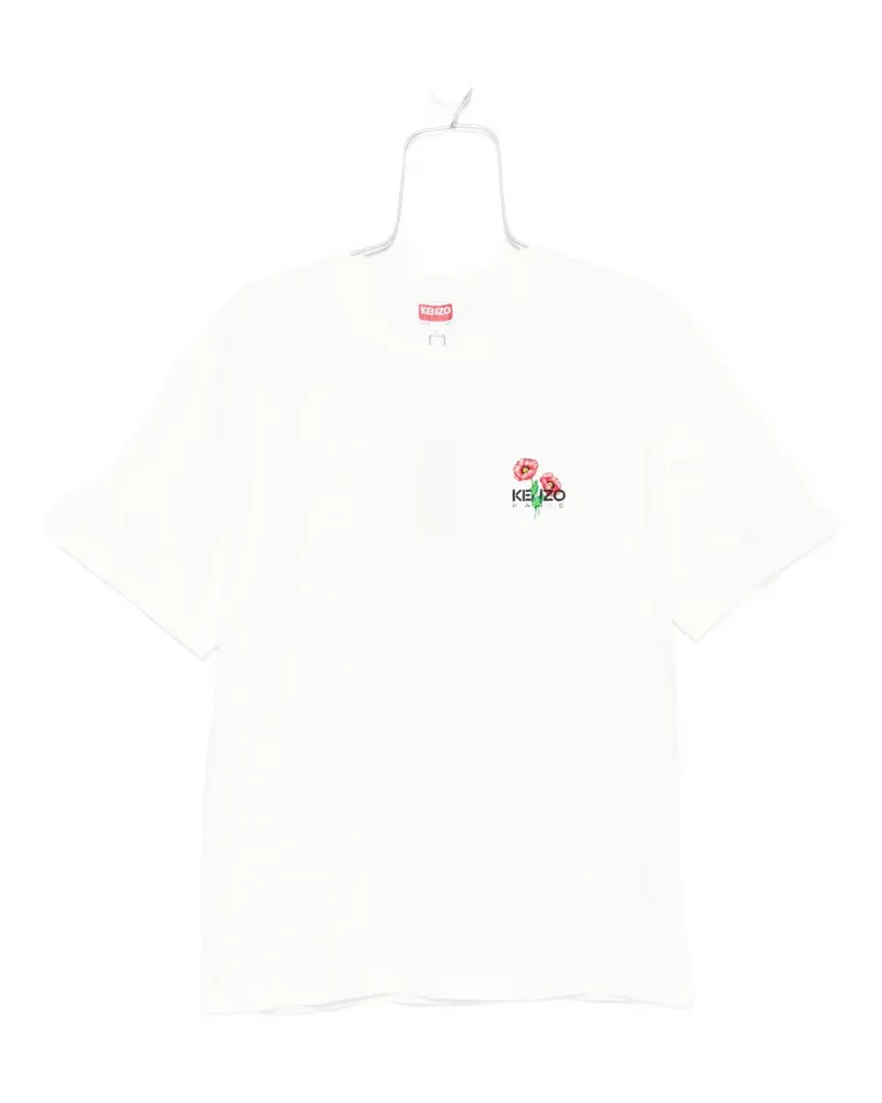 Kenzo T-Shirt mit Mohnstickerei - Weiß Weiß