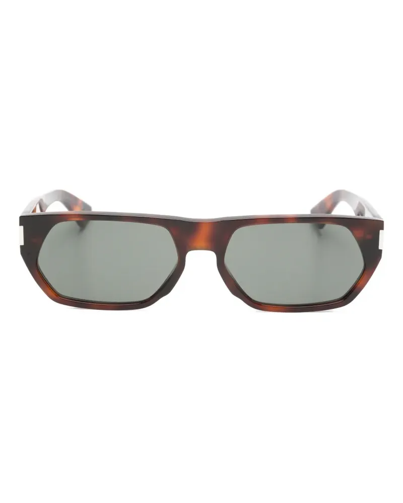 Saint Laurent Eckige Sonnenbrille in Schildpattoptik - Braun Braun